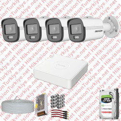 Hikvision Colorvu Gece Renkli 04 Kameralı Set 500GB Hdd